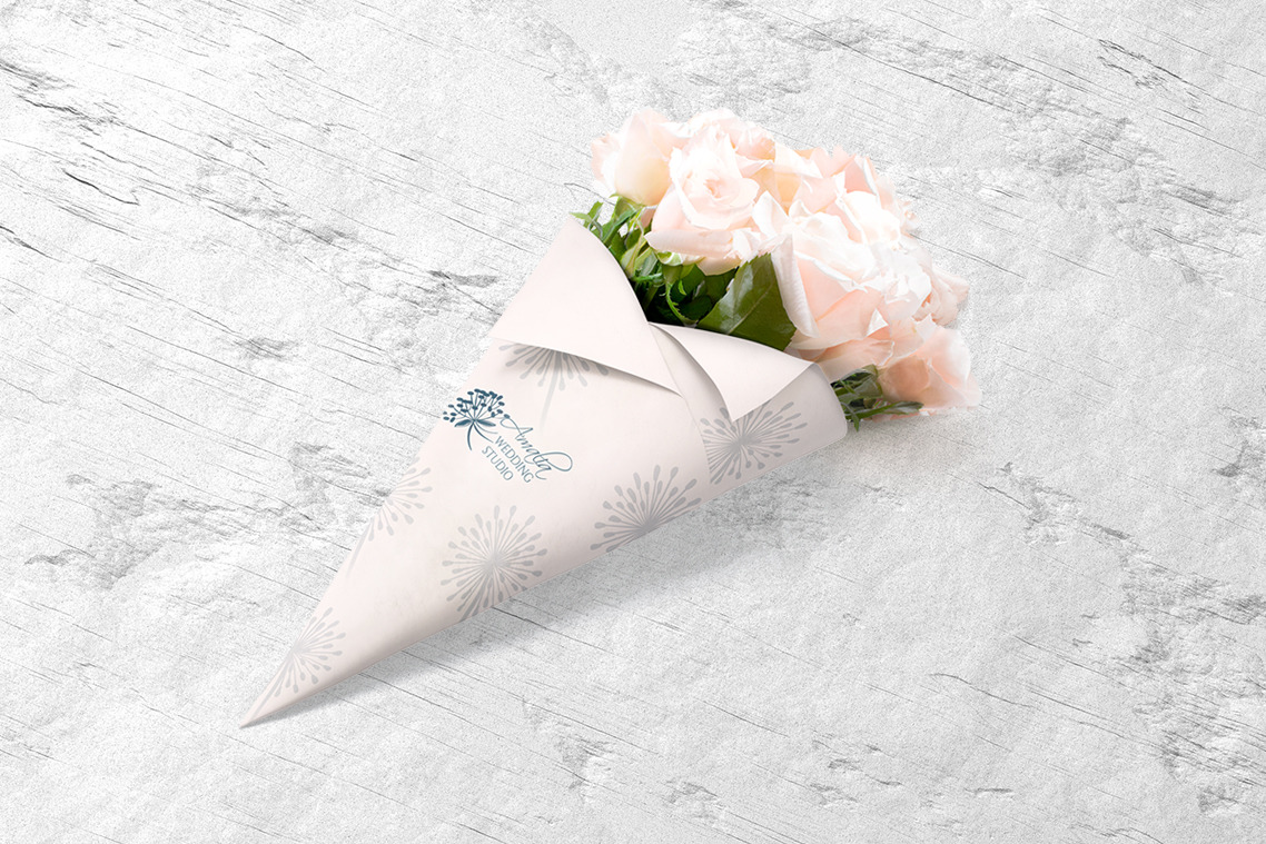 Flowers Packaging Cone Mockups Flowers Packaging Cone Mockups