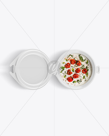 Plastic Bowl with Cream Soup Mockup