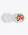 Plastic Bowl with Cream Soup Mockup