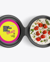 Plastic Bowl with Cream Soup Mockup