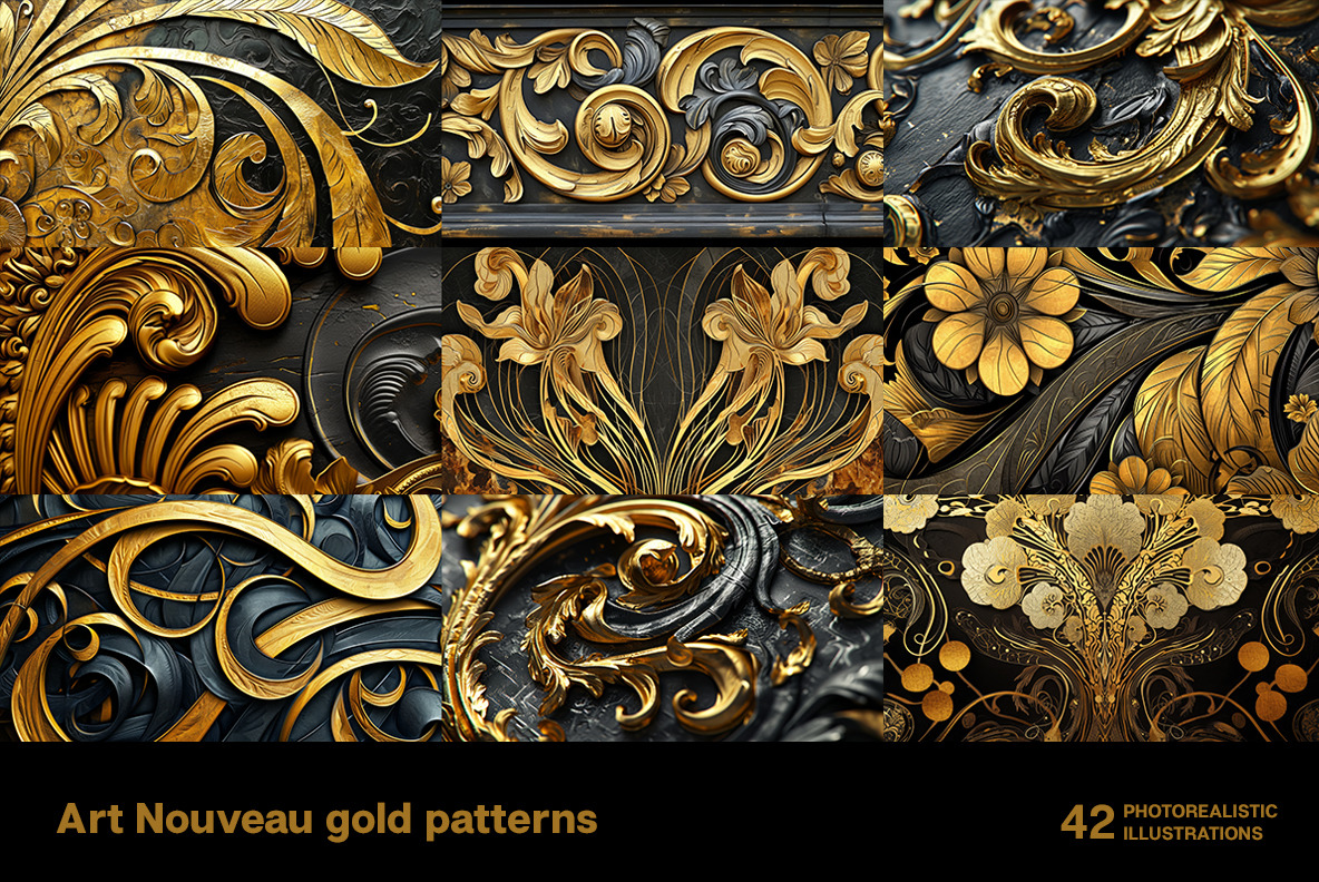 Art Nouveau Gold Patterns