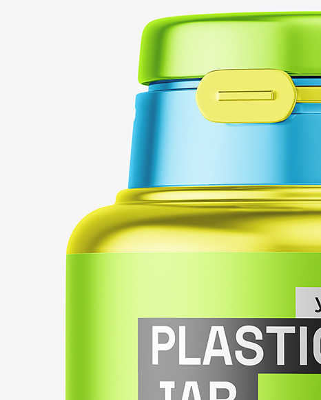 Metallized Plastic Jar Mockup