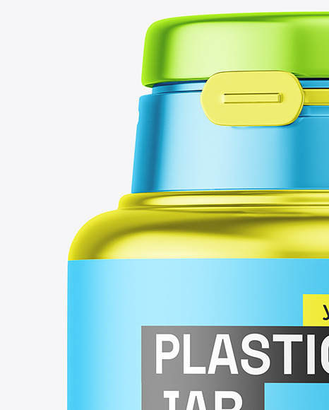 Metallized Plastic Jar Mockup