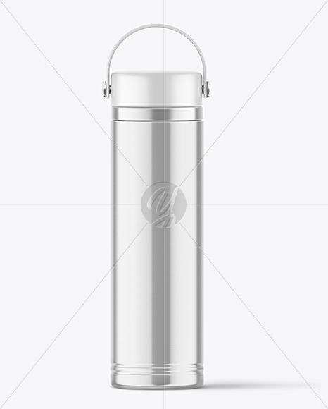 Metallic Vacuum Water Bottle Mockup