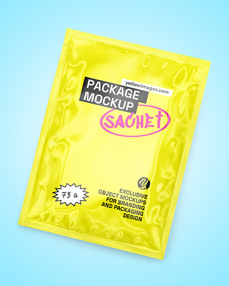 Glossy Sachet Mockup