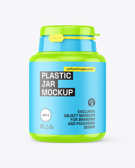 Glossy Plastic Jar Mockup