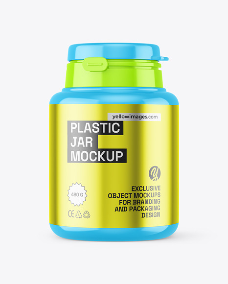 Glossy Plastic Jar Mockup