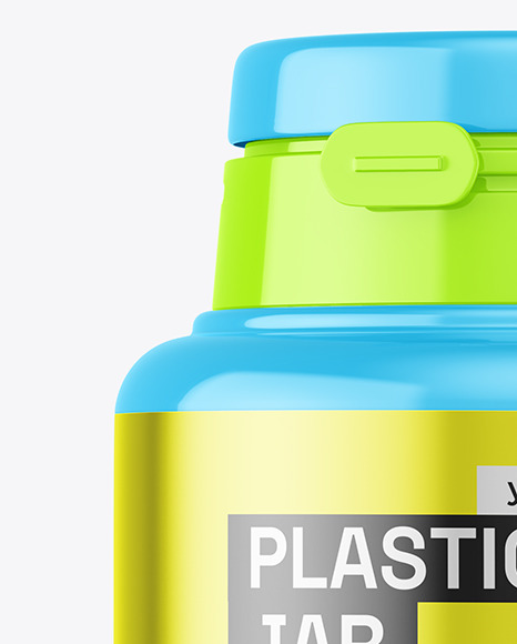 Glossy Plastic Jar Mockup