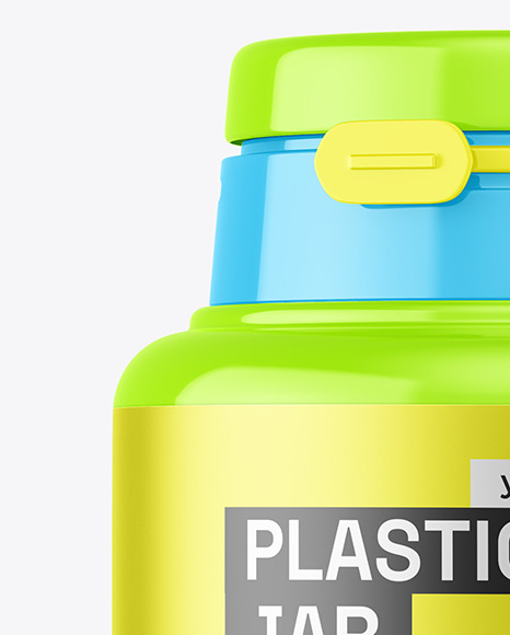 Glossy Plastic Jar Mockup