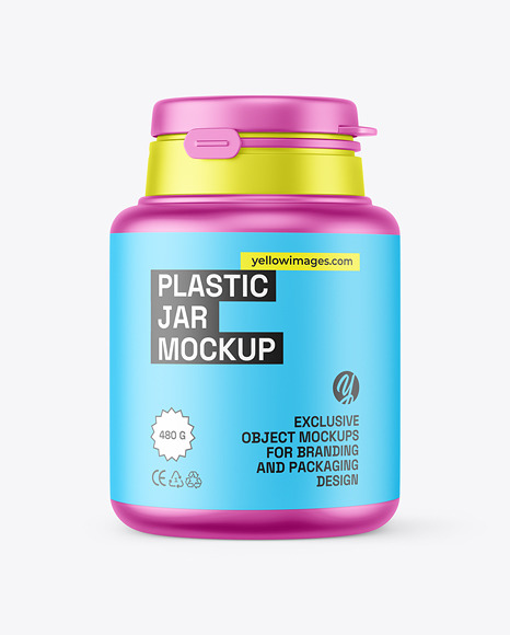 Matte Metallic Plastic Jar Mockup