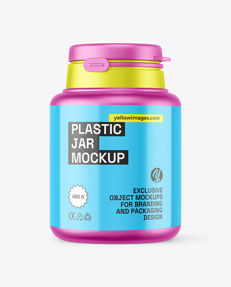 Matte Metallic Plastic Jar Mockup