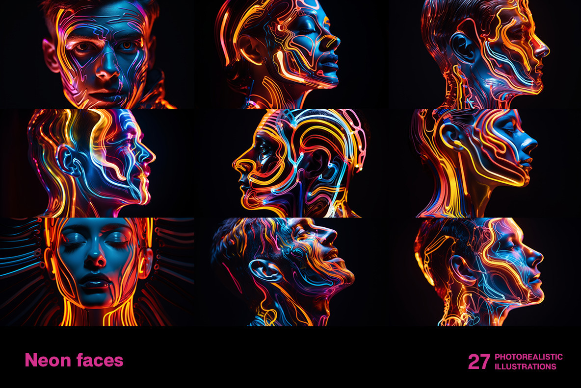 Neon faces Neon faces