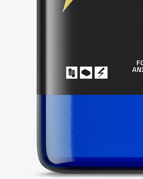 400ml Square Blue Bottle Mockup