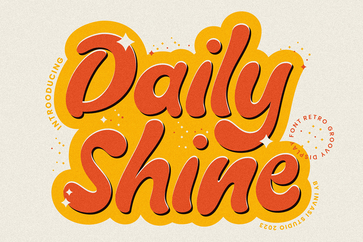 Daily Shine - Groovy Retro Font Daily Shine - Groovy Retro Font