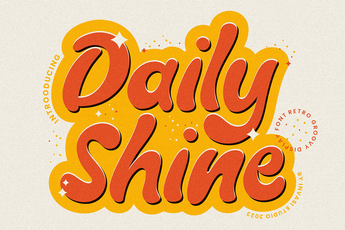 Daily Shine - Groovy Retro Font