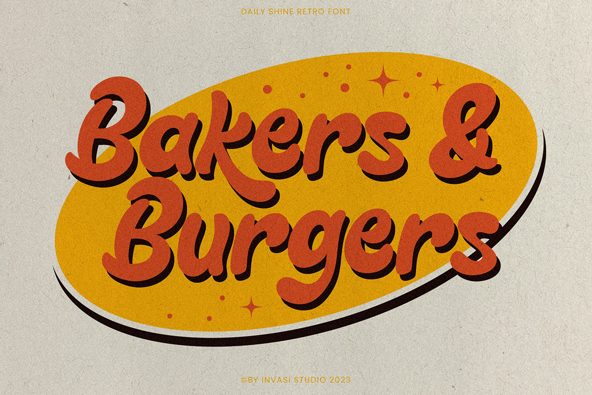 Daily Shine - Groovy Retro Font Daily Shine - Groovy Retro Font