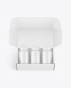 Opened Paper Box With Bottles Mockup