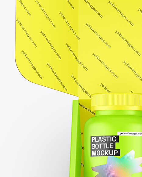 Opened Paper Box With Bottles Mockup