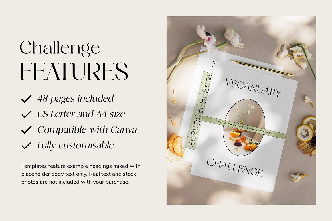 Health + Nutrition Challenge CANVA