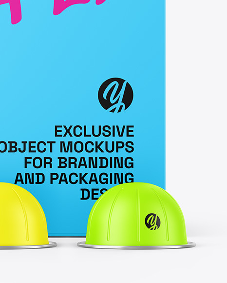Box W/ Matte Coffee Capsules Mockup