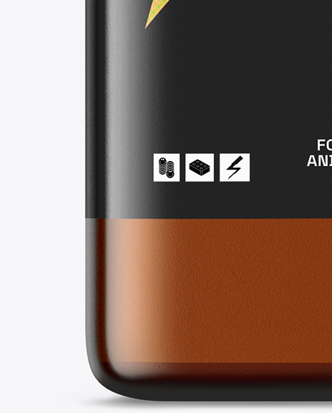 Frosted Amber Square Bottle Mockup