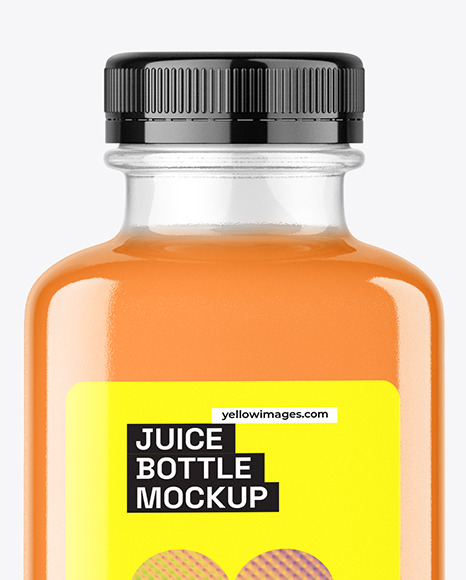 400ml Square Juice Bottle Mockup