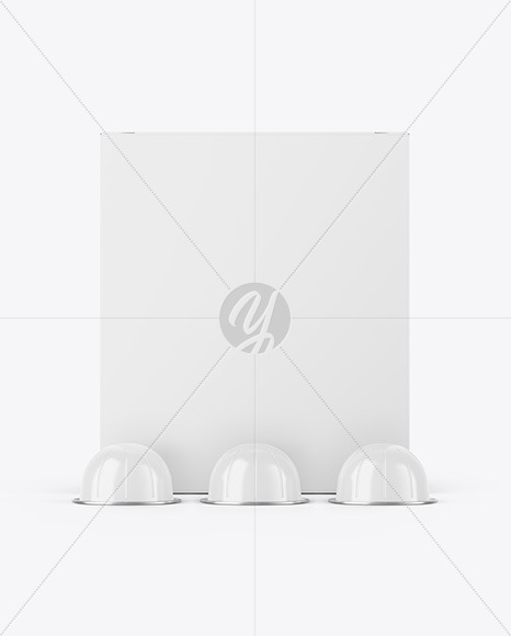 Box W/ Glossy Coffee Capsules Mockup