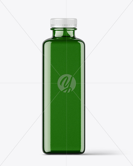 400ml Green Square Bottle Mockup