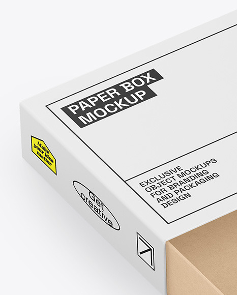 Opened Paper Box Mockup