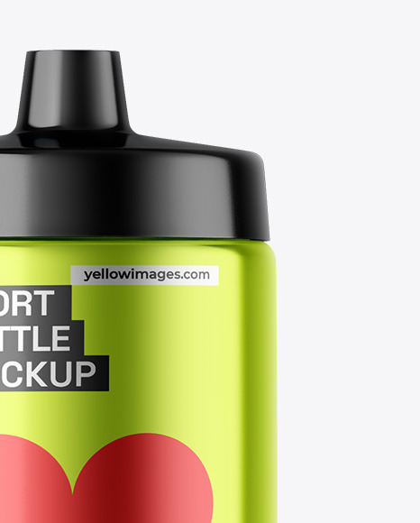 Metallic Sport Bottle Mockup