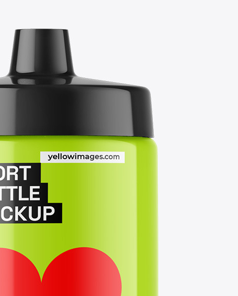 Glossy Sport Bottle Mockup