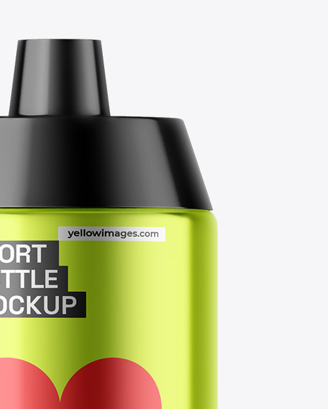 Metallic Sport Bottle Mockup