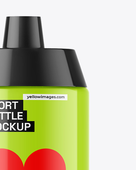 Glossy Sport Bottle Mockup