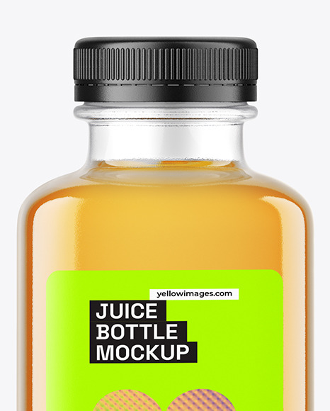 400ml Apple Juice Square Bottle Mockup