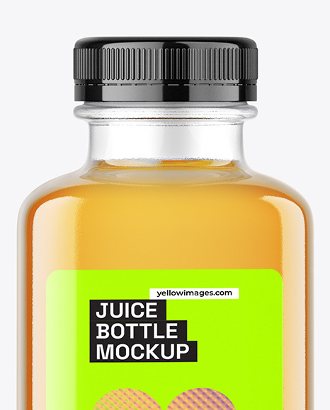 400ml Apple Juice Square Bottle Mockup