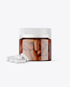 Amber Jar with Pills Mockup