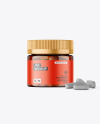 Amber Jar with Pills Mockup Amber Jar with Pills Mockup