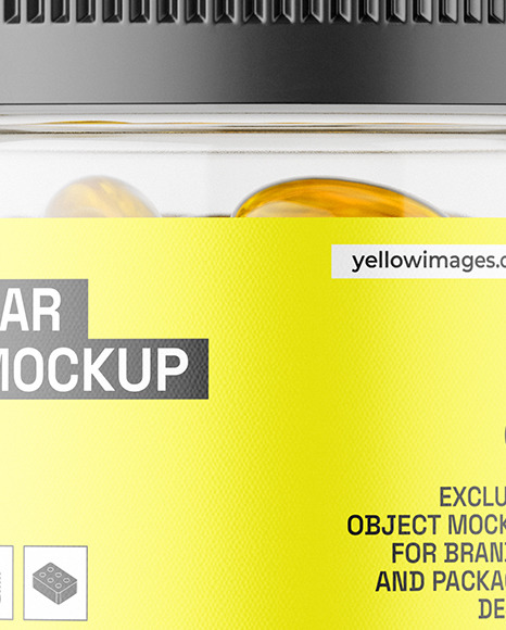 Clear Jar with Fish Oil Mockup