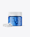 Blue Jar with Pills Mockup