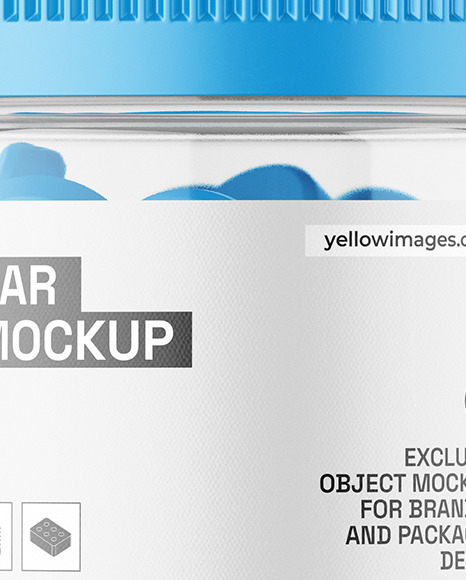 Clear Jar with Tablets Mockup