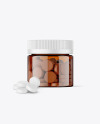 Amber Jar with Tablets Mockup