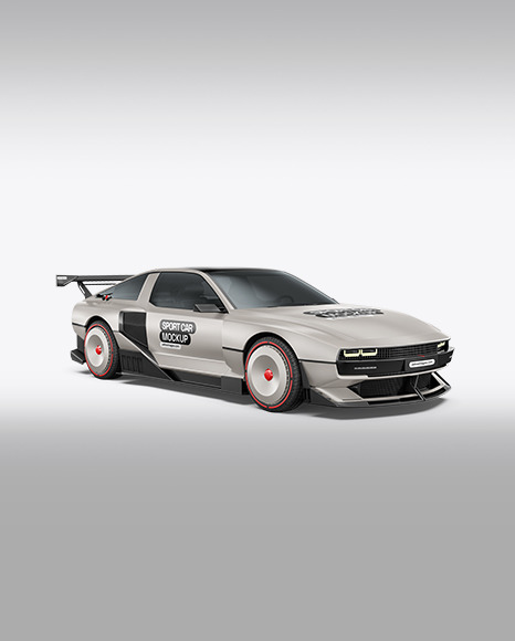 Sport Car Mockup - Half Side View