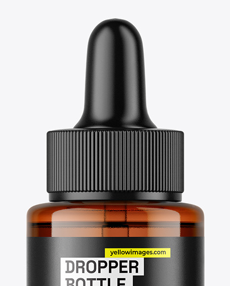 Amber Dropper Bottle Mockup