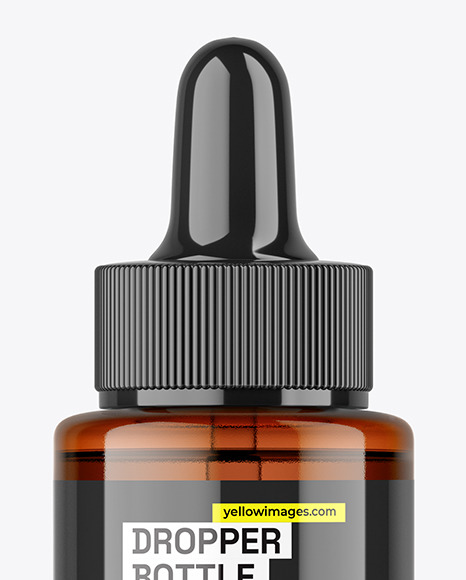 Amber Dropper Bottle Mockup
