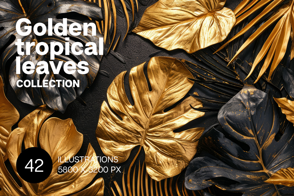 Golden tropical leaves Golden tropical leaves