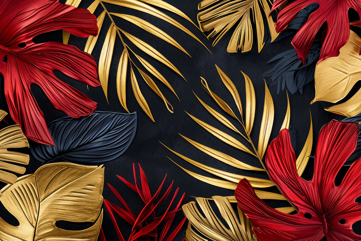 Golden tropical leaves Golden tropical leaves