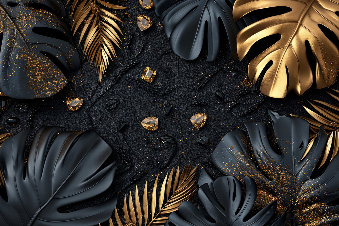 Golden tropical leaves Golden tropical leaves