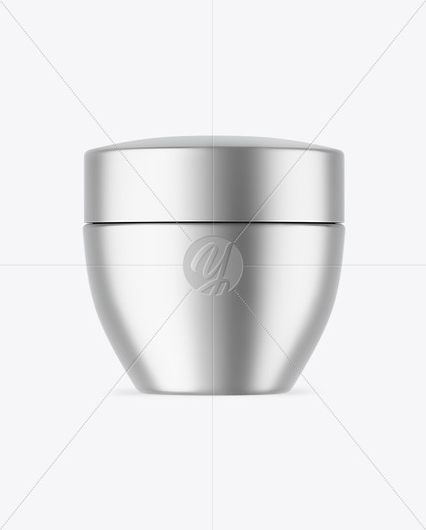 Matte Metallic Cosmetic Jar Mockup