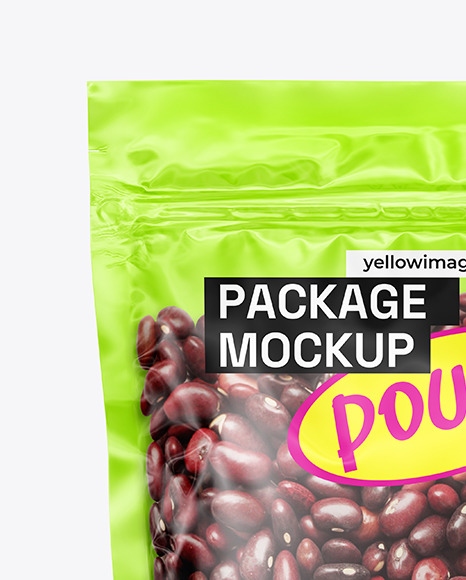 Transparent Pouch with Beans Mockup