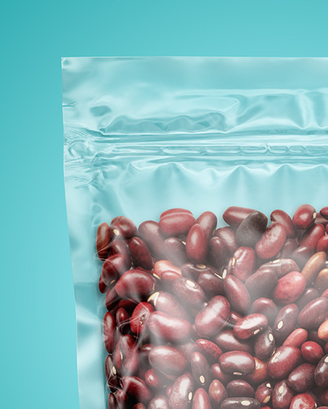 Transparent Pouch with Beans Mockup